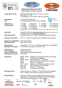 Programme compétition 1 et 2