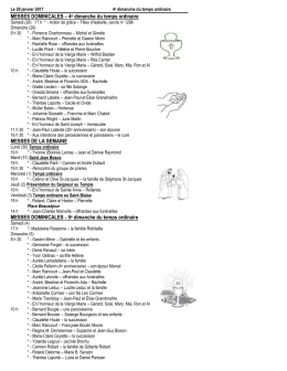 MESSES DOMINICALES – 4e dimanche du temps ordinaire