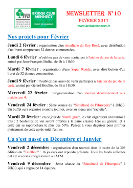 Newsletter N°10 - Bridge Club Mennecy