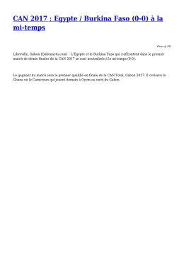 CAN 2017 : Egypte / Burkina Faso (0-0) à la mi