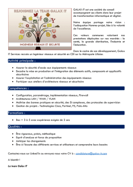 Ing&eacute;nieur R&eacute;seau et S&eacute;curit&eacute; - galax-it