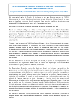 une nette degradation des conditions et de l`ambiance de travail