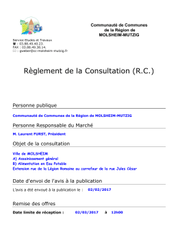 Règlement de consultation