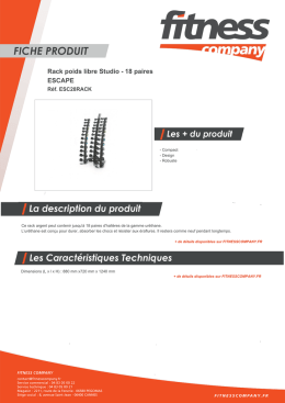 Rack poids libre Studio - 18 paires ESCAPE