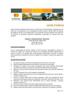 Commis &agrave; l`administration - r&eacute;ception