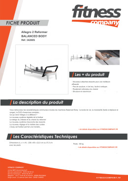 Fiche produit - Fitness Company