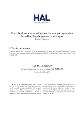 Contributions &agrave; la mod&eacute;lisation du sens par approches formelles