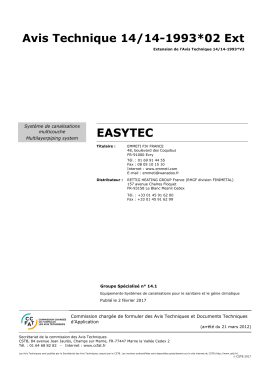 Avis Technique 14/14-1993*02 Ext EASYTEC