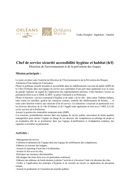 Chef de service s&eacute;curit&eacute; accessibilit&eacute; hygi&egrave;ne et habitat (h/f)