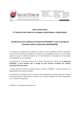 Note d`information A l`attention des m&eacute;decins oncologues