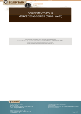 equipements pour mercedes g-series (w460 / w461)