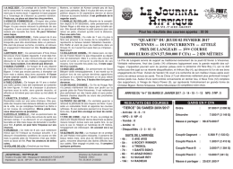 PMU du Jeudi 02 Fev 2017