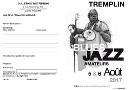 Inscription Tremplin blues jazz amateurs 2017