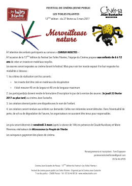 13ème édition – du 27 février au 5 mars 2017 À l`attention des