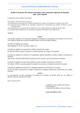 Arrêté du 16 janvier 2017 - textes justice