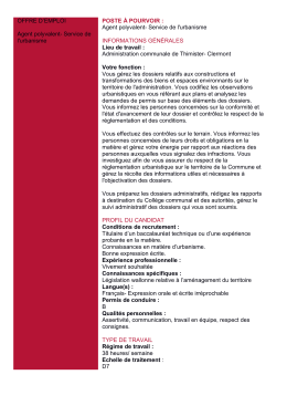 Offre d`emploi 31-01-17 - Thimister