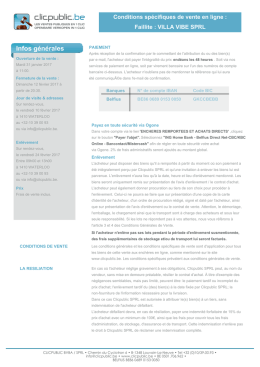 Conditions spécifiques