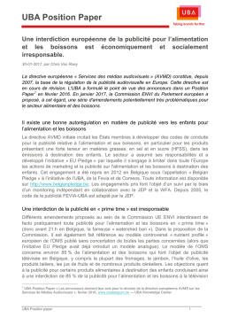 UBA Position Paper