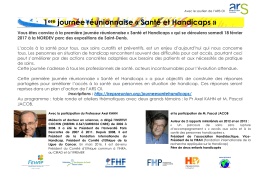 1ere journ&eacute;e r&eacute;unionnaise &laquo; Sant&eacute; et Handicaps