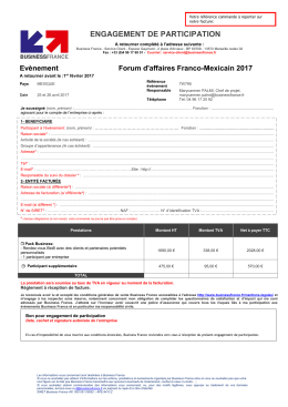 Bulletin d`inscription - Accueil Business France Events Export