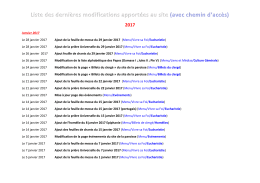 Liste des derni&egrave;res modifications apport&eacute;es au site (avec chemin d