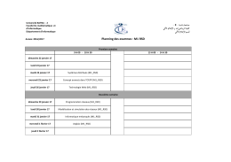 Planning des examnes : M1 RSD