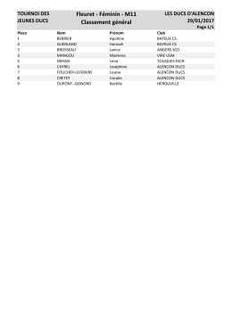 FDM11 - Classement g&eacute;n&eacute;ral