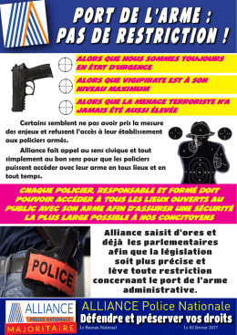 Port de l`arme : pas de restriction