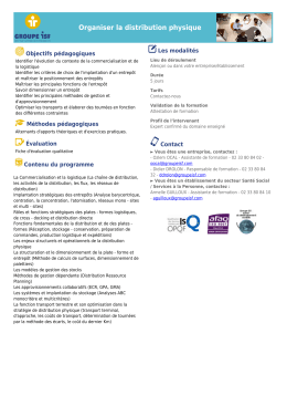 Organiser la distribution physique - Le Mans