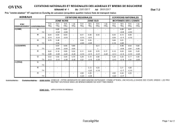 COTATIONS NATIONALES ET REGIONALES DES - agri