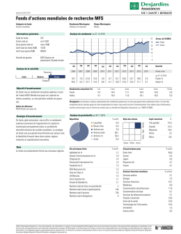 Fonds d`actions mondiales de recherche MFS