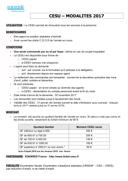cesu &ndash; modalites 2017