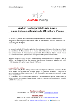 Communiqu&eacute; de presse