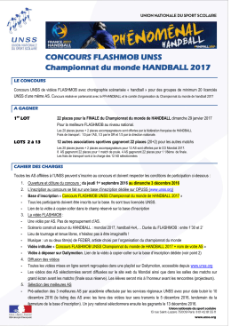 concours flashmob MONDIAL HB 2017