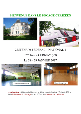 Le 28 – 29 JANVIER 2017