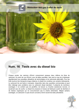 Num. 16 Tests avec du diesel bio