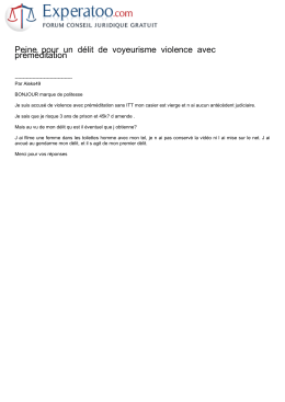 Peine pour un délit de voyeurisme violence avec