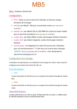 Configuration : Configuration de la bougie : Prise de position : Take