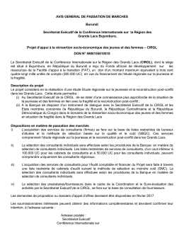 GPN - Burundi - &Eacute;tude r&eacute;gionale sur la jeunesse et la fragilit&eacute;