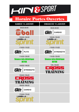 Horaire Portes Ouvertes