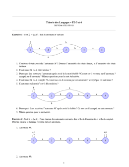 Théorie des Langages – TD 3 et 4