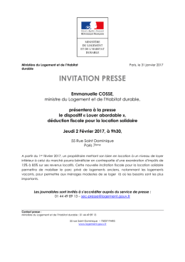 Emmanuelle Cosse présentera à la presse le dispositif