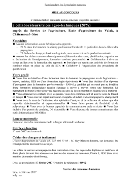 2 collaborateurs/trices agro-techniques (20%)