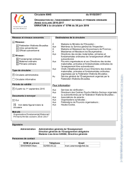 Circulaire 6045 du 01/02/2017 ERRATUM &agrave; la
