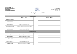Planning des examnes : L2PRO