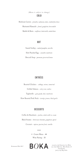 Menu - Boka