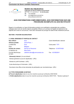 Conclusion de divers contrats d`assurance. Bulletin des