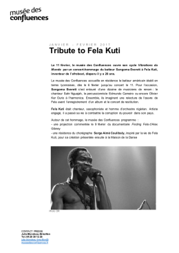 Communiqué de presse Fela Kuti