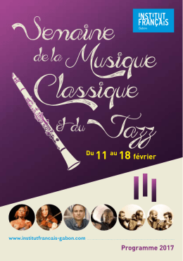 Programme de la semaine de la musique classique et du jazz 2017