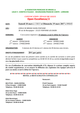 feuilles de convocation - Comit&eacute; d`Alsace de Bridge